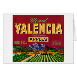 Etiqueta de Apple del Monte Valencia - Watsonville