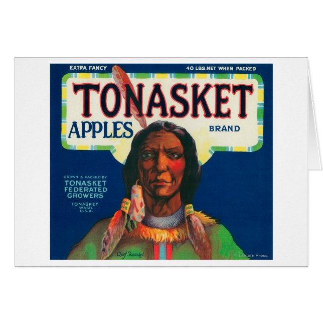 Etiqueta de Apple Tonasket - Tonasket, WA (Anverso (Horizontal))