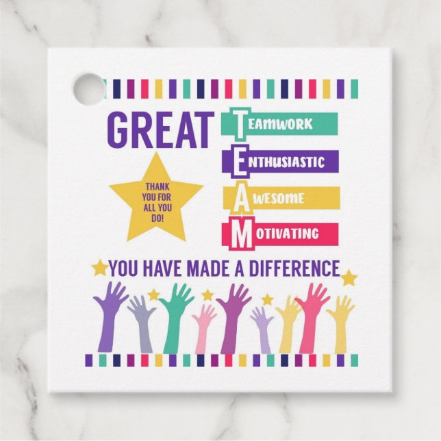 Etiqueta de apreciación de Great Team (Anverso)