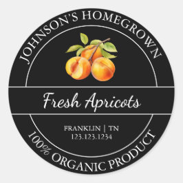Etiqueta de Apricot Orgánico Fresco de Jardín de l