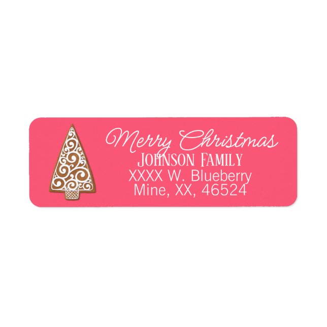 Etiqueta de árbol de Navidad Gingerbread Cookie (Frente)
