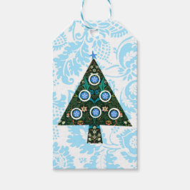 Etiqueta de árbol de Navidad retro vintage