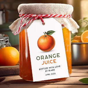 Etiqueta de armario de jugo de naranja editable