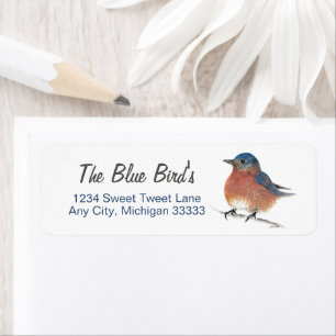 Etiqueta de arte Cute Bluebird