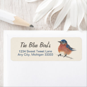 Etiqueta de arte de lápiz de color de agua de pája