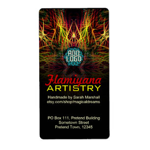 Etiqueta de arte geométrico de la artesanía de Fla