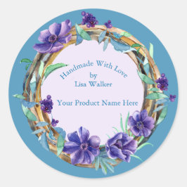 Etiqueta de artículo hecha a mano de corona rusa y