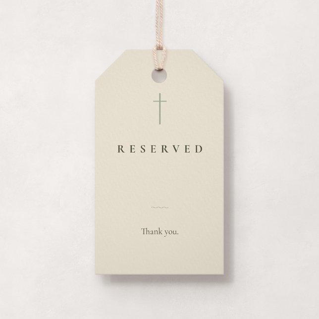 Etiqueta de Asiento Reservado de Iglesia Pew Grace (Grace | Sage - Small Reserved Seating Church Pew Tag, Front)