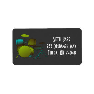 Etiqueta de Avery de la dirección de Drumset