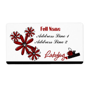 Etiqueta de Avery de labios calientes de mariquita