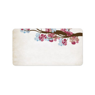 Etiqueta de Avery del árbol del vintage