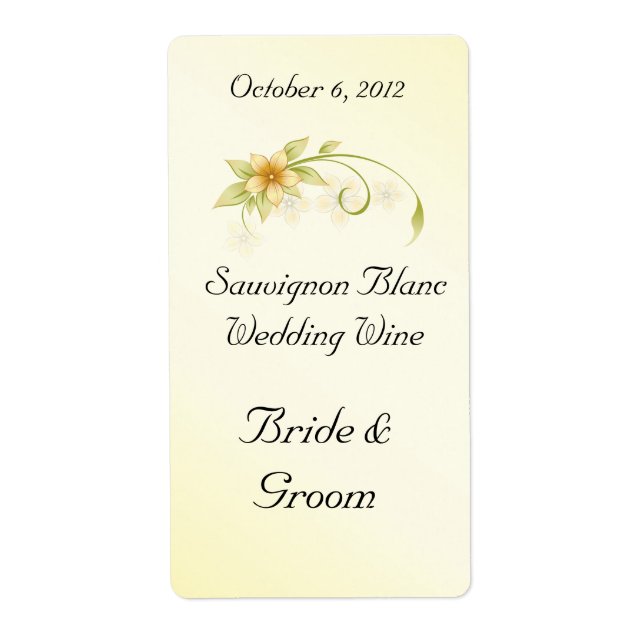 Etiqueta de Avery Vino Boda Floral de Primavera Ca (Frente)