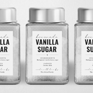 Etiqueta de azúcar de vainilla casera personalizad