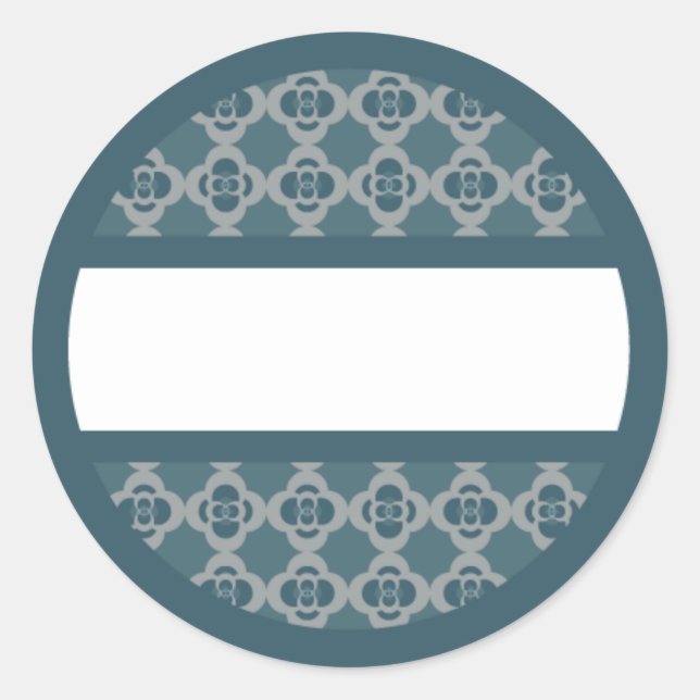 Etiqueta de azul retro redondo (Anverso)