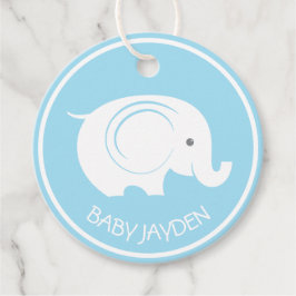 Etiqueta de Baby Shower con elefante para niño