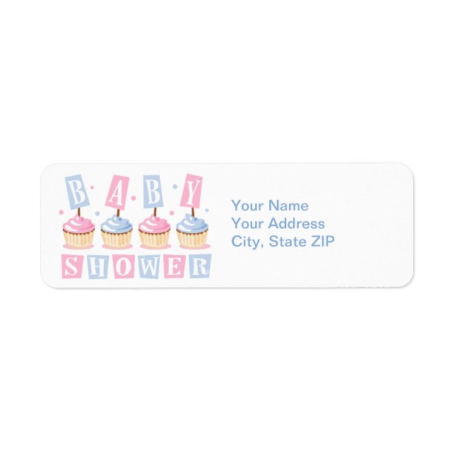 Etiqueta de Baby Shower de Cupakes (Frente)