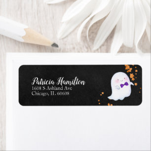 Etiqueta de Baby Shower de Halloween de Fantasma E
