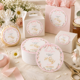 Etiqueta de Baby Shower de Niña Silly Goose Person