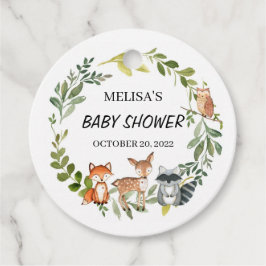 Etiqueta de Baby Shower Favor de los animales de W