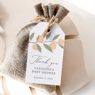 Etiqueta de Baby Shower Favor de Peach