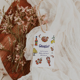 Etiqueta de Baby Shower grazie en italiano