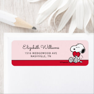 Etiqueta de Baby Shower Snoopy Pequeño Corazón