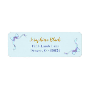 Etiqueta de Baby Shower Sweet Blue Bow