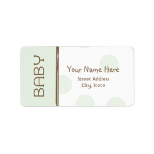 Etiqueta de Baby Shower - Verde y Marrón