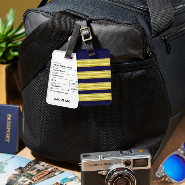 ETIQUETA DE BAG - Tiras de capitán (Anverso & Reverso)