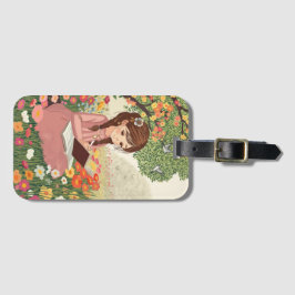 Etiqueta de Bagagem Menina no Jardim