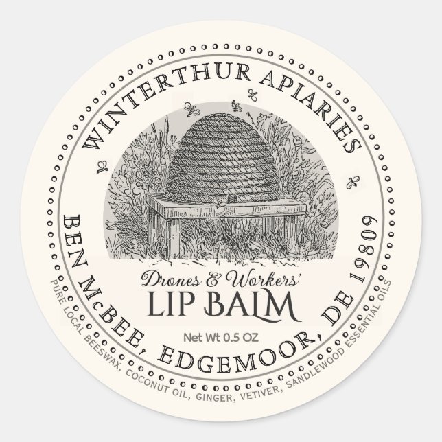 Etiqueta de bálsamo de cera de cosecha de cosecha  (Anverso)