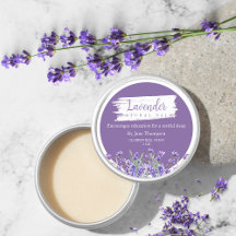 Etiqueta de bálsamo natural de Lavender