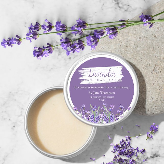 Etiqueta de bálsamo natural de Lavender (Subido por el creador)