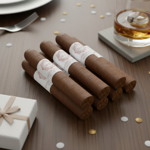 Etiqueta de Banda de Cigarro de Bodas con Monogram