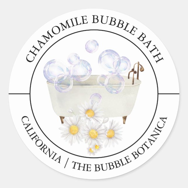 Etiqueta de baño de burbuja Chamomile (Anverso)