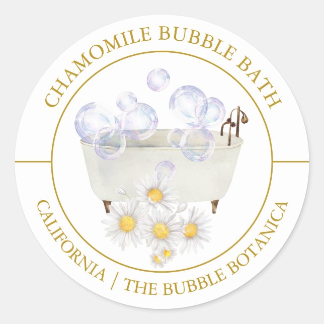 Etiqueta de baño de burbuja Chamomile (Anverso)