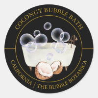 Etiqueta de baño de burbuja de coco