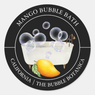 Etiqueta de baño de burbuja de mango