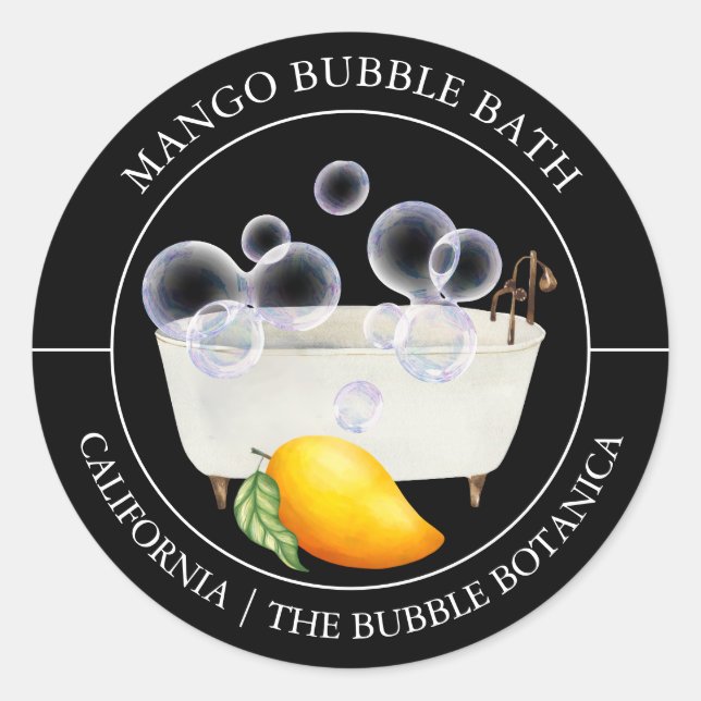 Etiqueta de baño de burbuja de mango (Anverso)