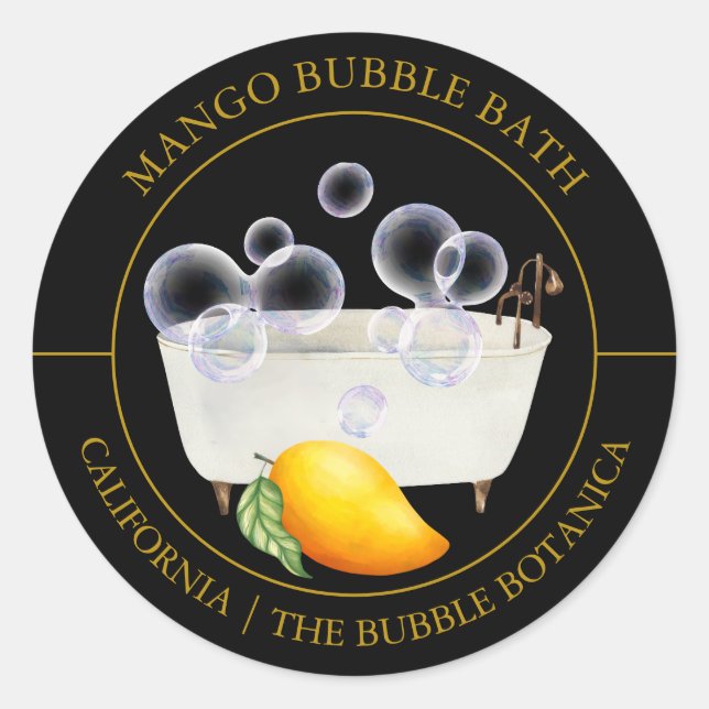 Etiqueta de baño de burbuja de mango (Anverso)