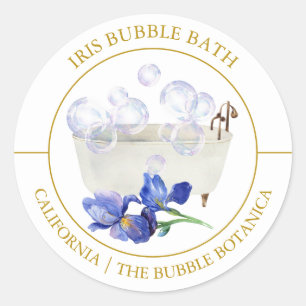 Etiqueta de baño de burbuja Iris
