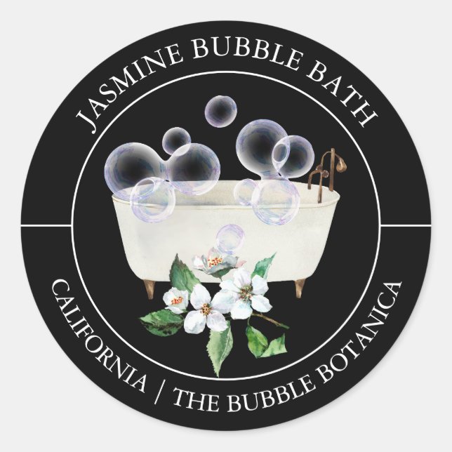 Etiqueta de baño de burbuja Jasmine (Anverso)