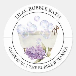 Etiqueta de baño de burbuja Lilac