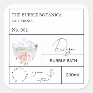 Etiqueta de Baño de Burbujas Apothecary Rose