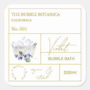 Etiqueta de Baño de Burbujas Apothecary Violet