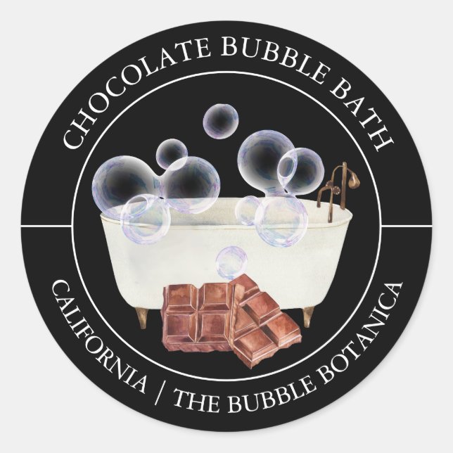 Etiqueta de baño de burbujas de chocolate (Anverso)