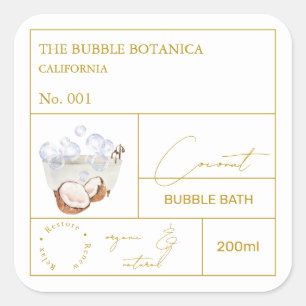 Etiqueta de Baño de Burbujas de Coco Apothecary