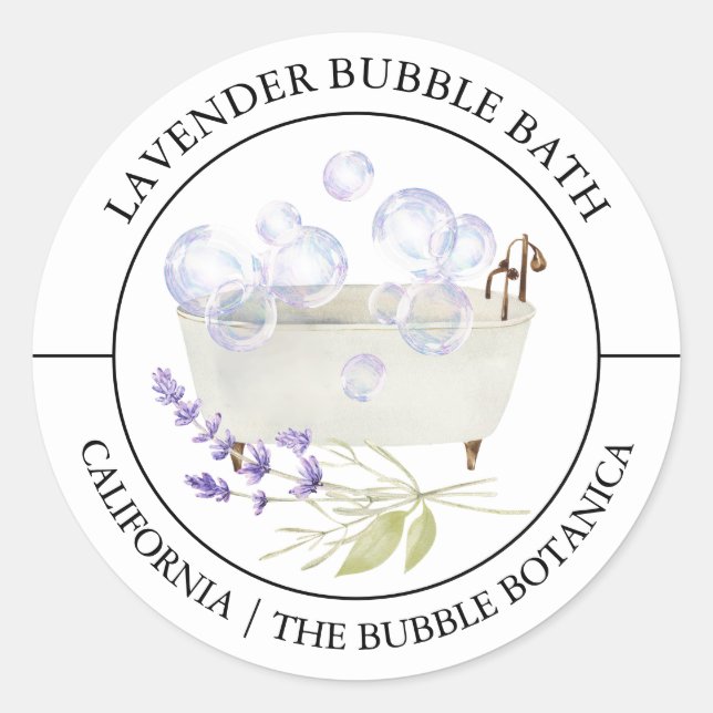 Etiqueta de baño de burbujas de lavanda (Anverso)