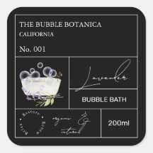 Etiqueta de Baño de Burbujas de Lavanda de Herbola