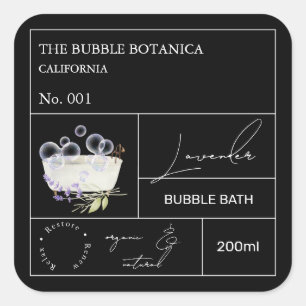 Etiqueta de Baño de Burbujas de Lavanda de Herbola